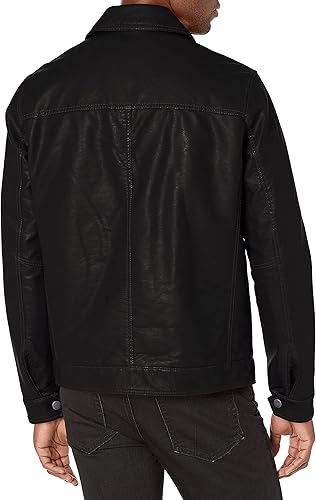 Men’s Biker Leather Jacket With Removable Fur Collar