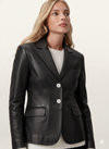 Women's Leather Blazer Causal Coat - Traditional
