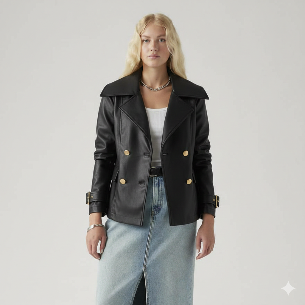 Women's Faux Leather Biker Jacket - York