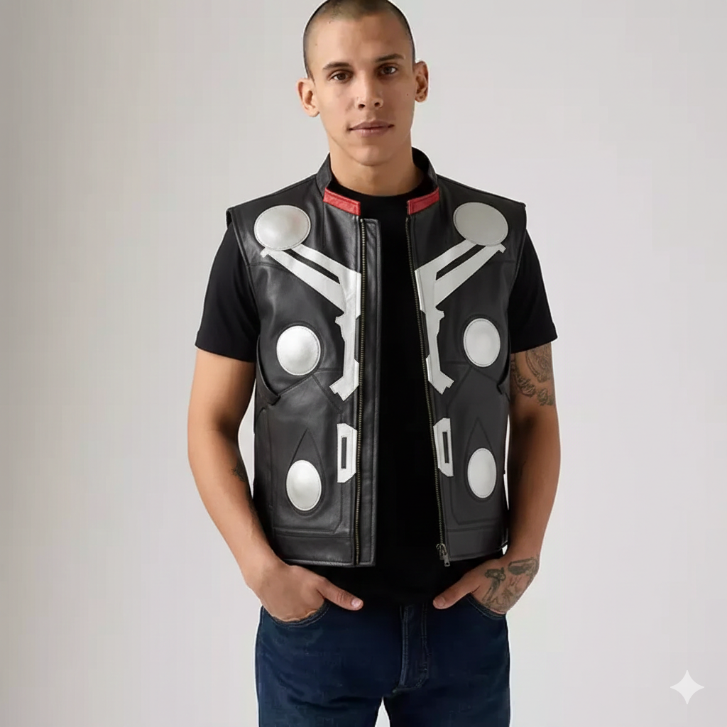 Chris Hems Worth Leather Quilted Vest - Blood