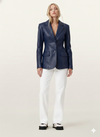 Women's Leather Blazer Causal Coat - Traditional