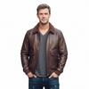 Men's Shearling Flight Aviator Bomber Leather Jacket