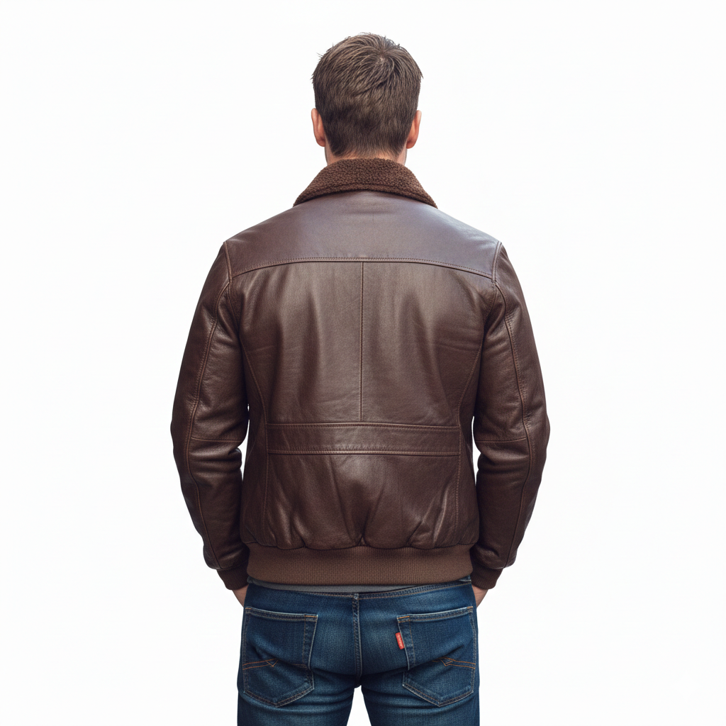 Men's Shearling Flight Aviator Bomber Leather Jacket