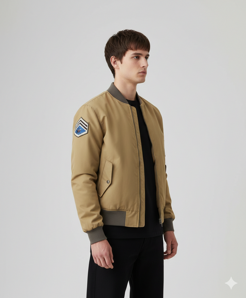 Brad Pitt WW2 Vintage Military Cotton Bomber Jacket