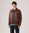 Men Brown Bomber Leather Jacket