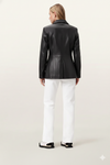 Women's Leather Blazer Causal Coat - Traditional