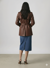 Women Burgundy Leather Trench Coat
