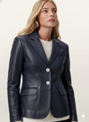 Women's Leather Blazer Causal Coat - Traditional