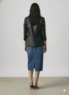 Women's Black Blazer Leather Coat - Sydney