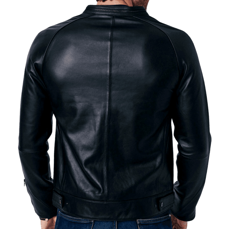 Men's Black Napa Leather Jacket - Bull Armour